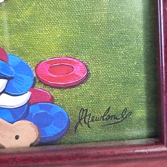 Mahogany Framed Glass English Bull Dog Pup Puppy Poker Gambling Vegas Cowboy Art - Picture 9 of 16